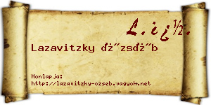 Lazavitzky Özséb névjegykártya
